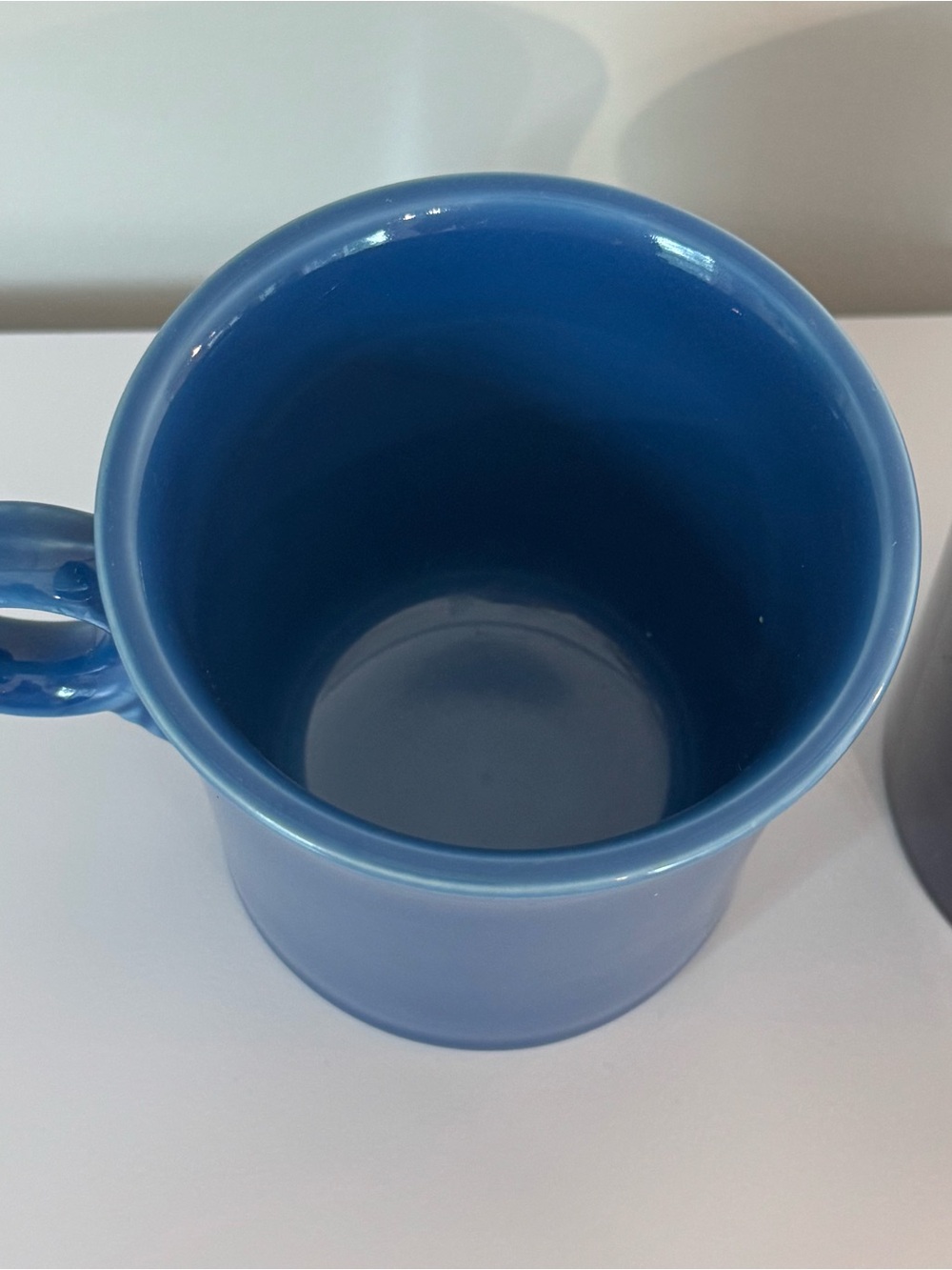 Set of 2 Fiesta O Ring-Handle Coffee Tea Mugs Blue & Navy Blue HLC - Picture 3 of 8